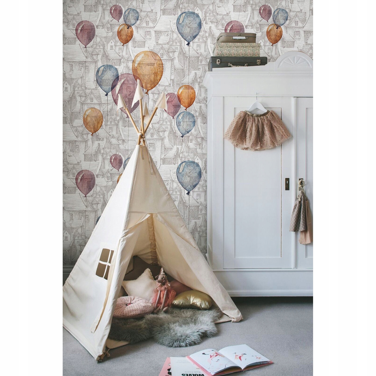 

Fototapeta ścienna Słodkie balony i domy 250x250cm