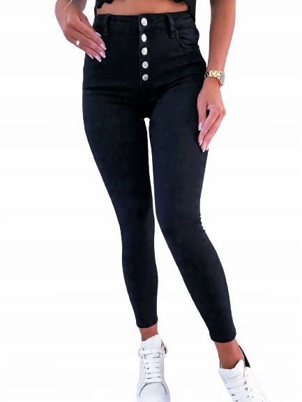 

Czarne Jeansy 5 guzików wysoki stan re-dress XL