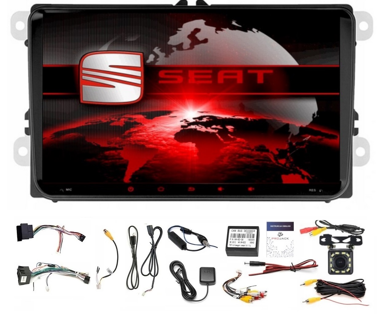 Rádio Navigácia Gps Android Seat Leon 2005-2012 Usb Wifi Bt Carplay 2/64 Gb