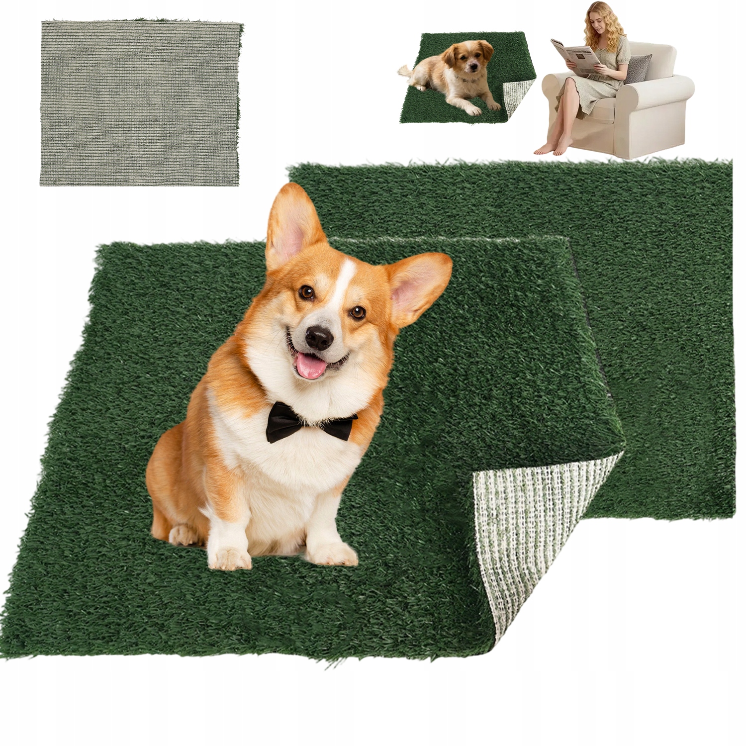 Levně 2x Toaleta Pro Psy Štěňata Podložka Umělá Tráva Tréninková Podložka Pro Výuku