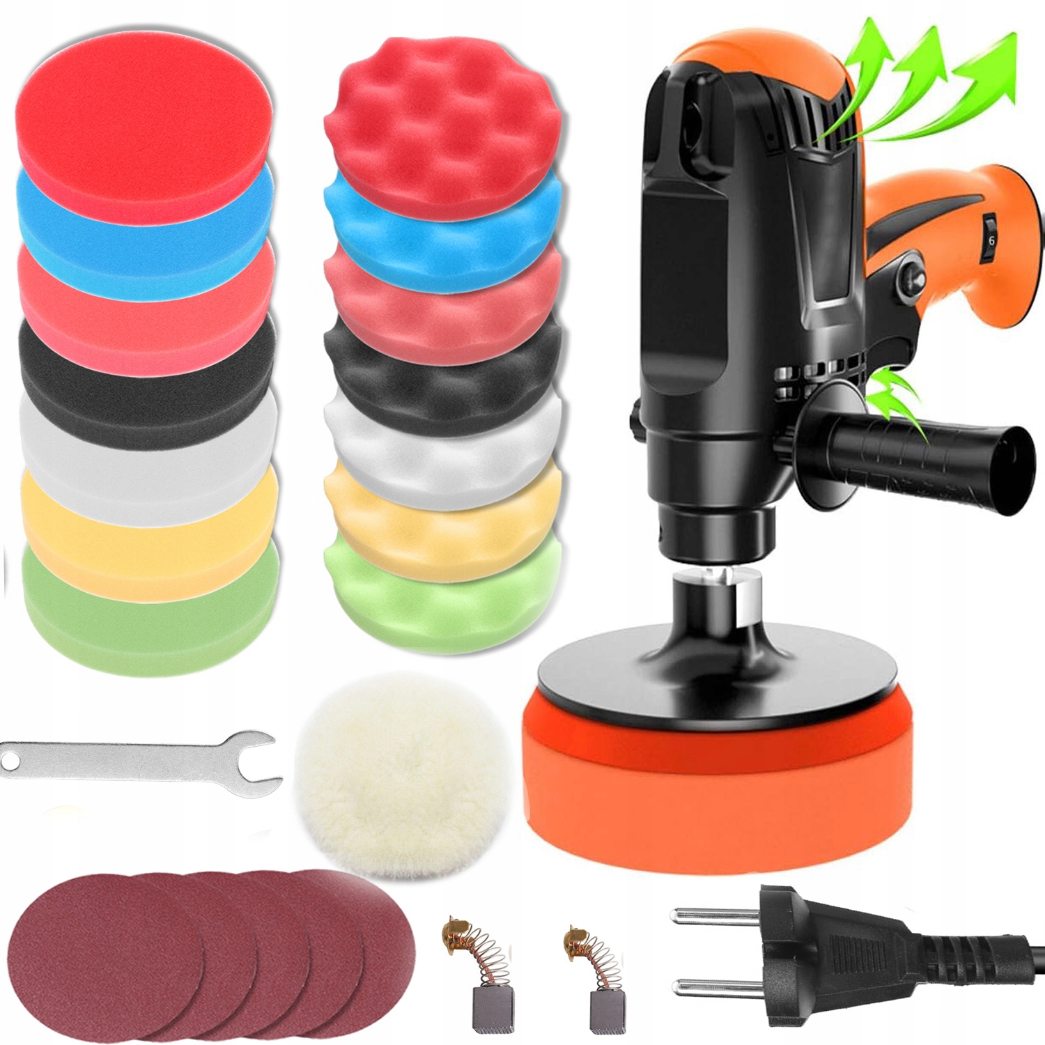 POLERKA SAMOCHODOWA COMPACT+ 14XGĄBK+ PAPIER ŚCIERNY*5