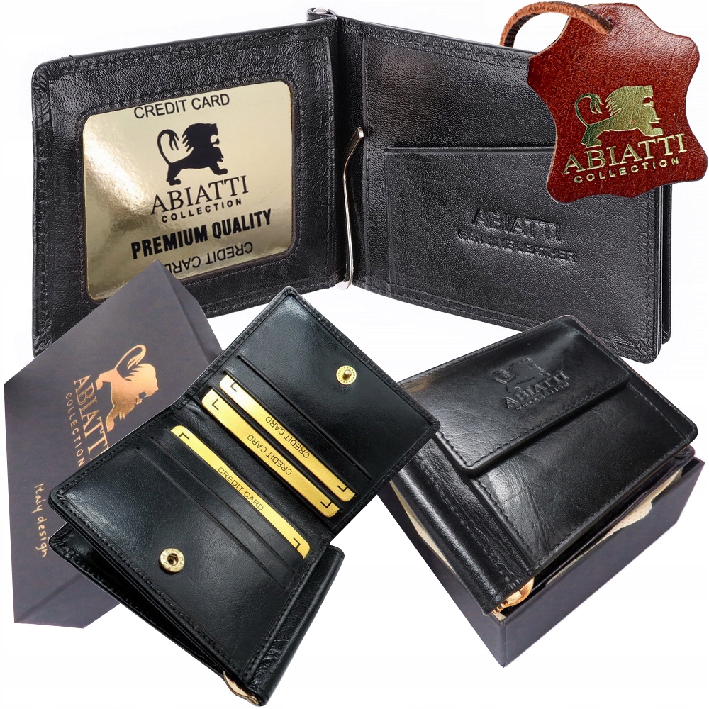 Mały Skórzany Portfel Męski Banknotówka Antykradzieżowy Ochrona Kart Rfid