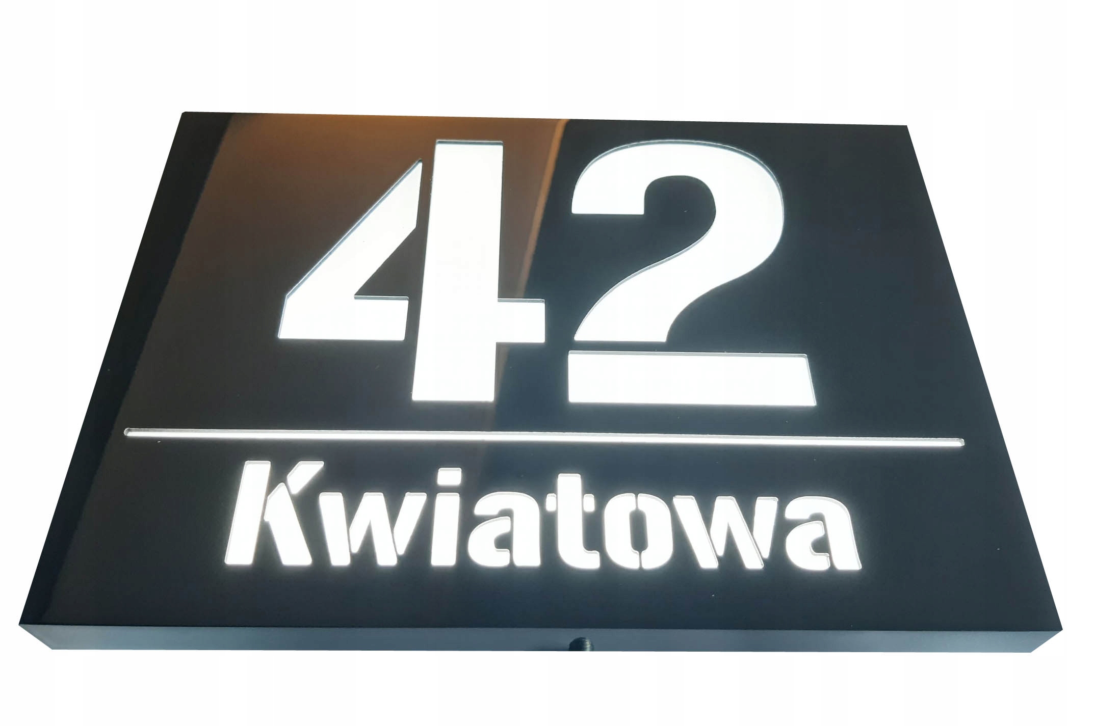 Podświetlany numer domu LED +Zmierzchówka Wysokość produktu 25 cm