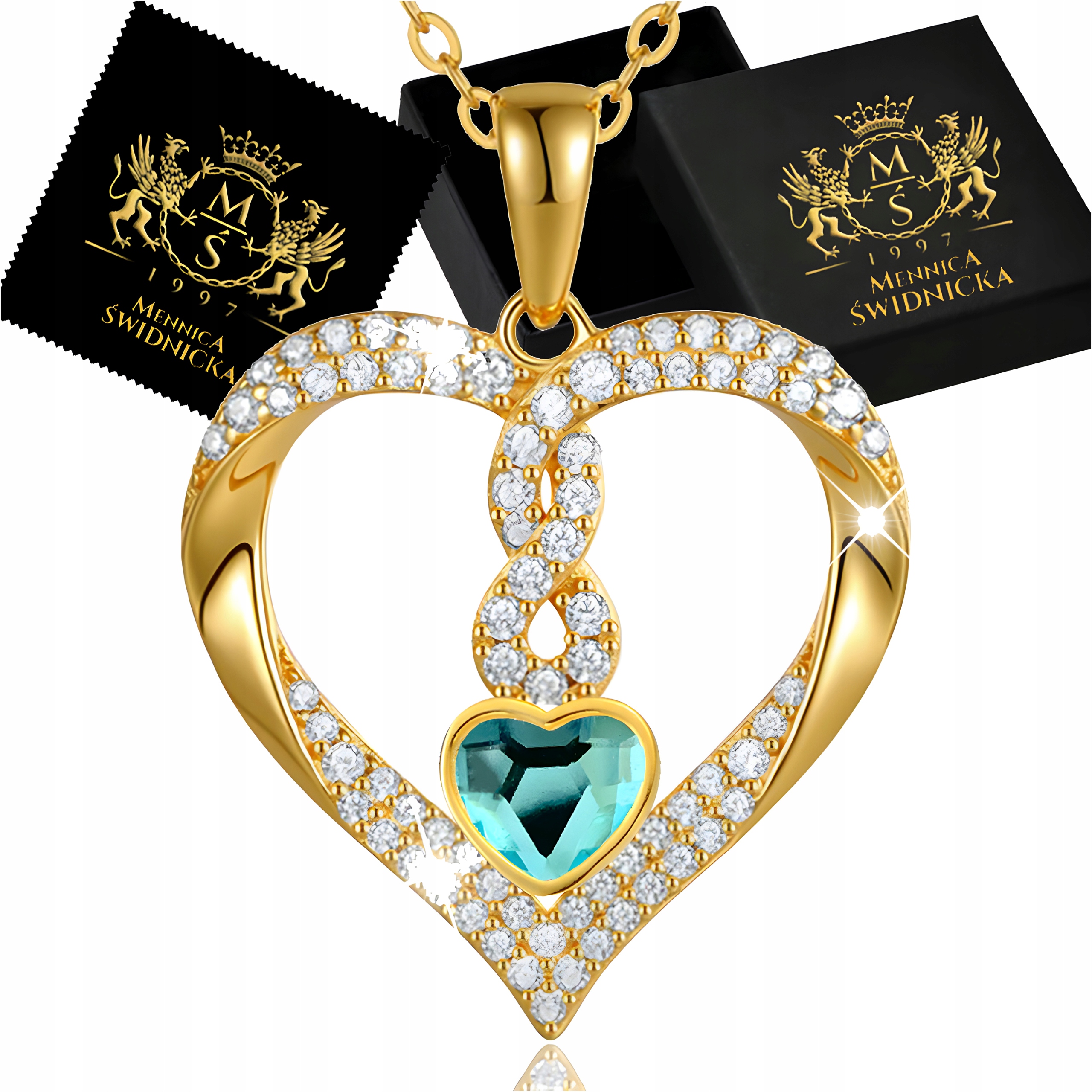 Zlatý náhrdelník Infinity s zirkony Přívěsek Řetízek jako Dárek Gravírování