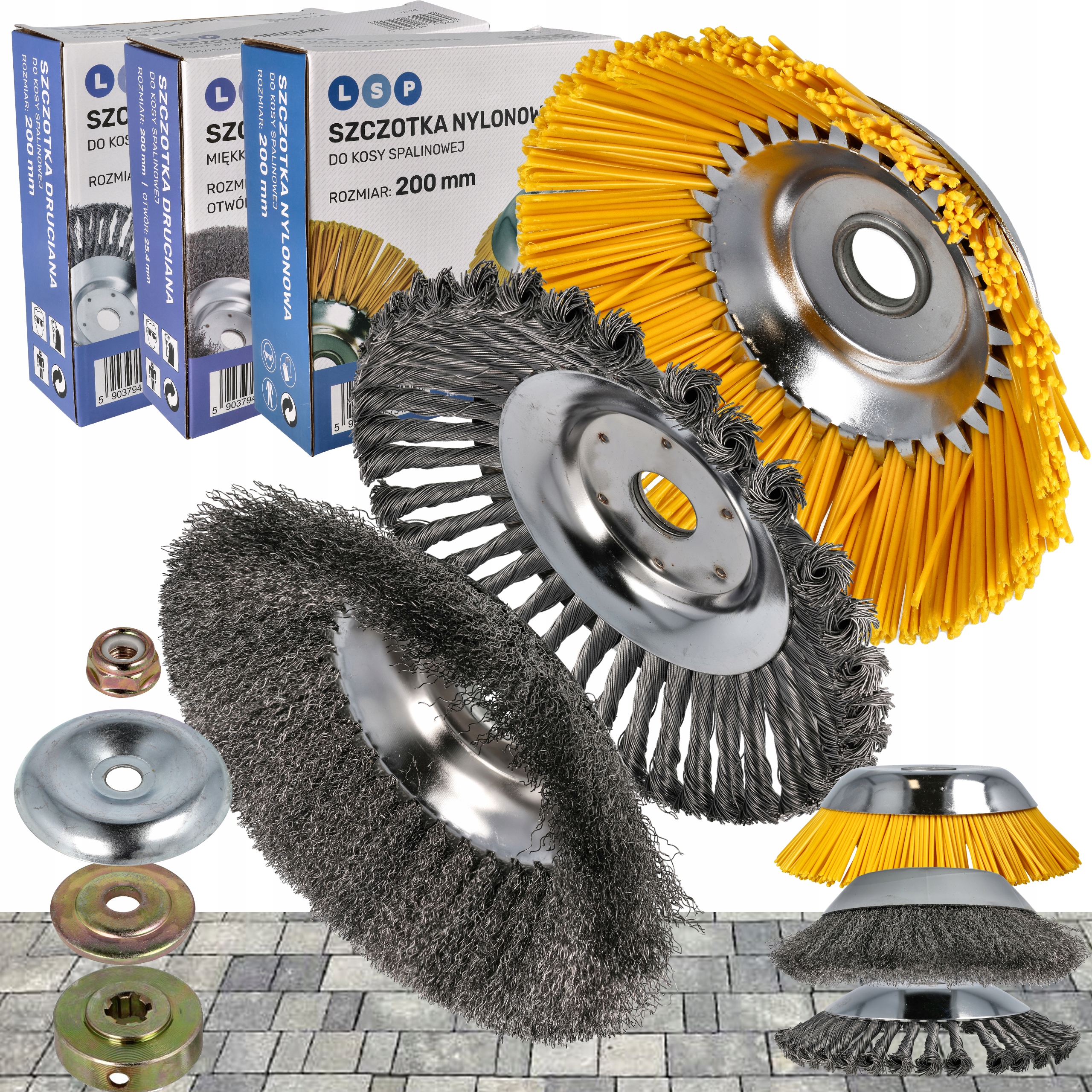 Szczotka Do Kosy Druciana Nylonowa Zestaw Do Czyszczenia Kostki Chwasty