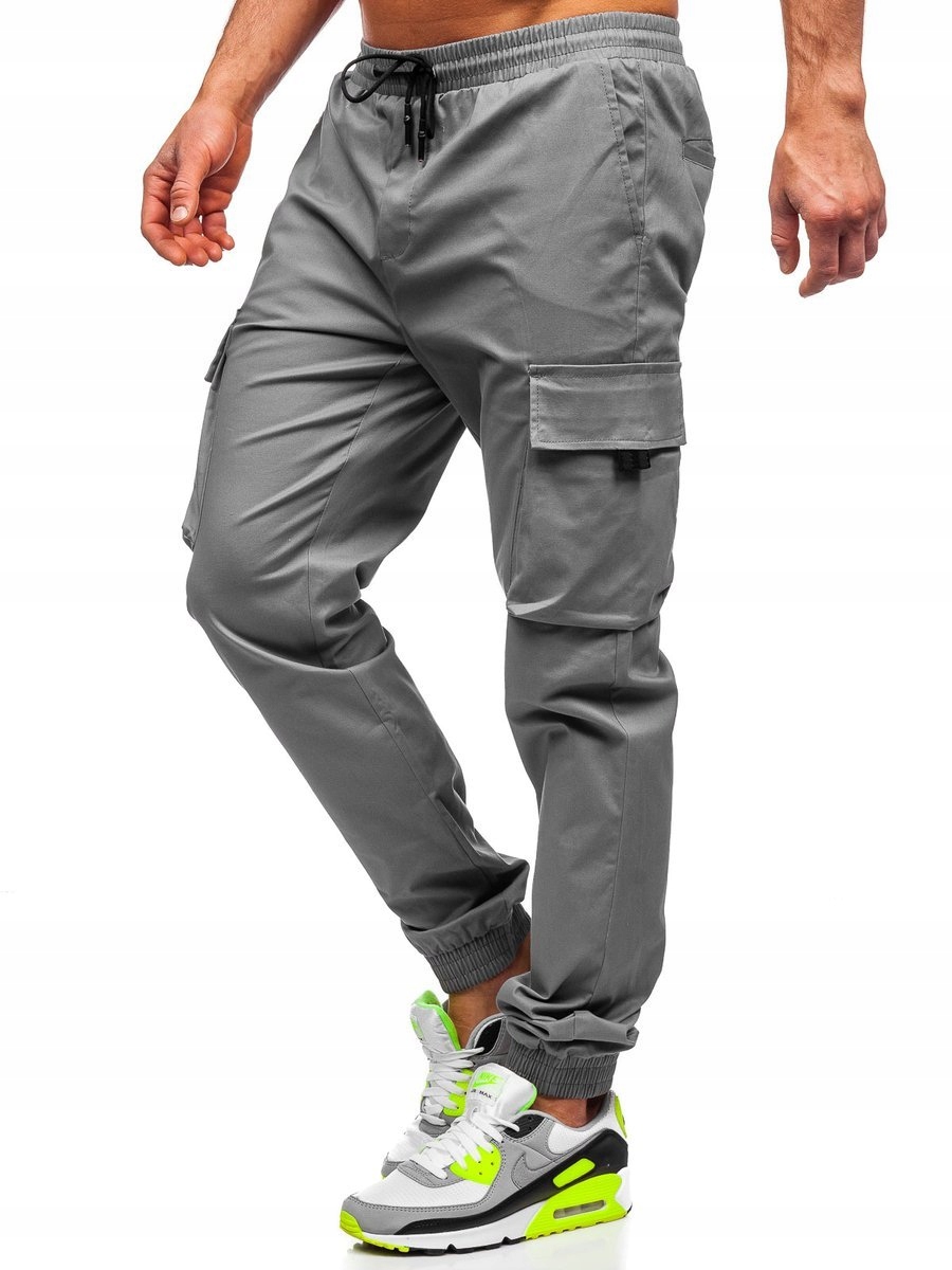 

Spodnie Joggery Bojówki Szare 701 Denley_s