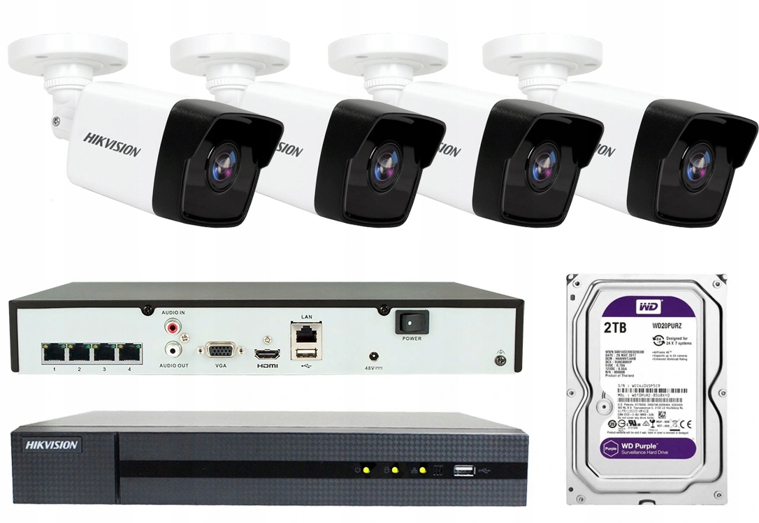 Ip Monitorování Hikvision 4 Venkovní Kamery 4Mpx