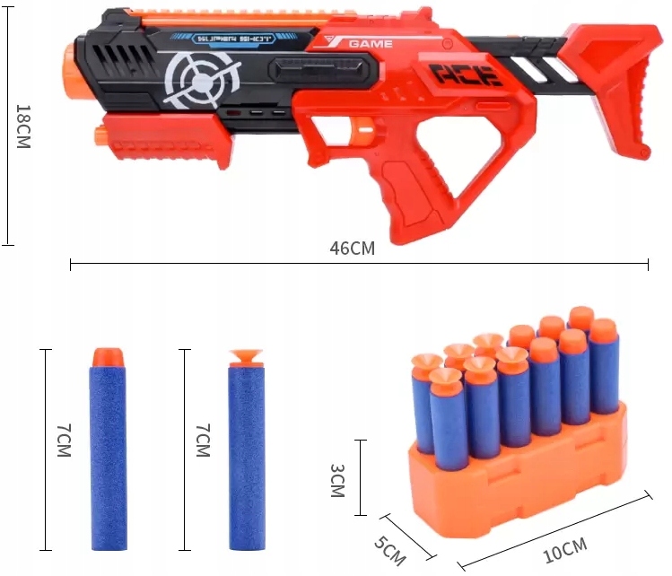 KARABIN PISTOLET NA STRZAŁKI PIANKOWE + MAGAZYNEK Marka NORIMPEX