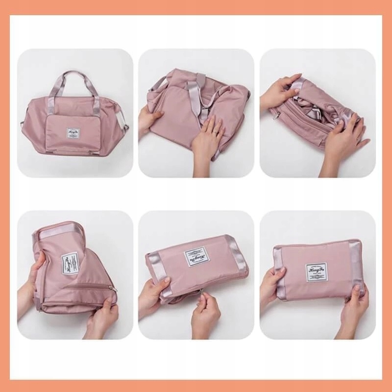 TORBA DAMSKA REGULOWANA MAŁA DUŻA PODRÓŻNA SPORTOWA RÓŻOWA DO SAMOLOTU Materiał dominujący ortalion