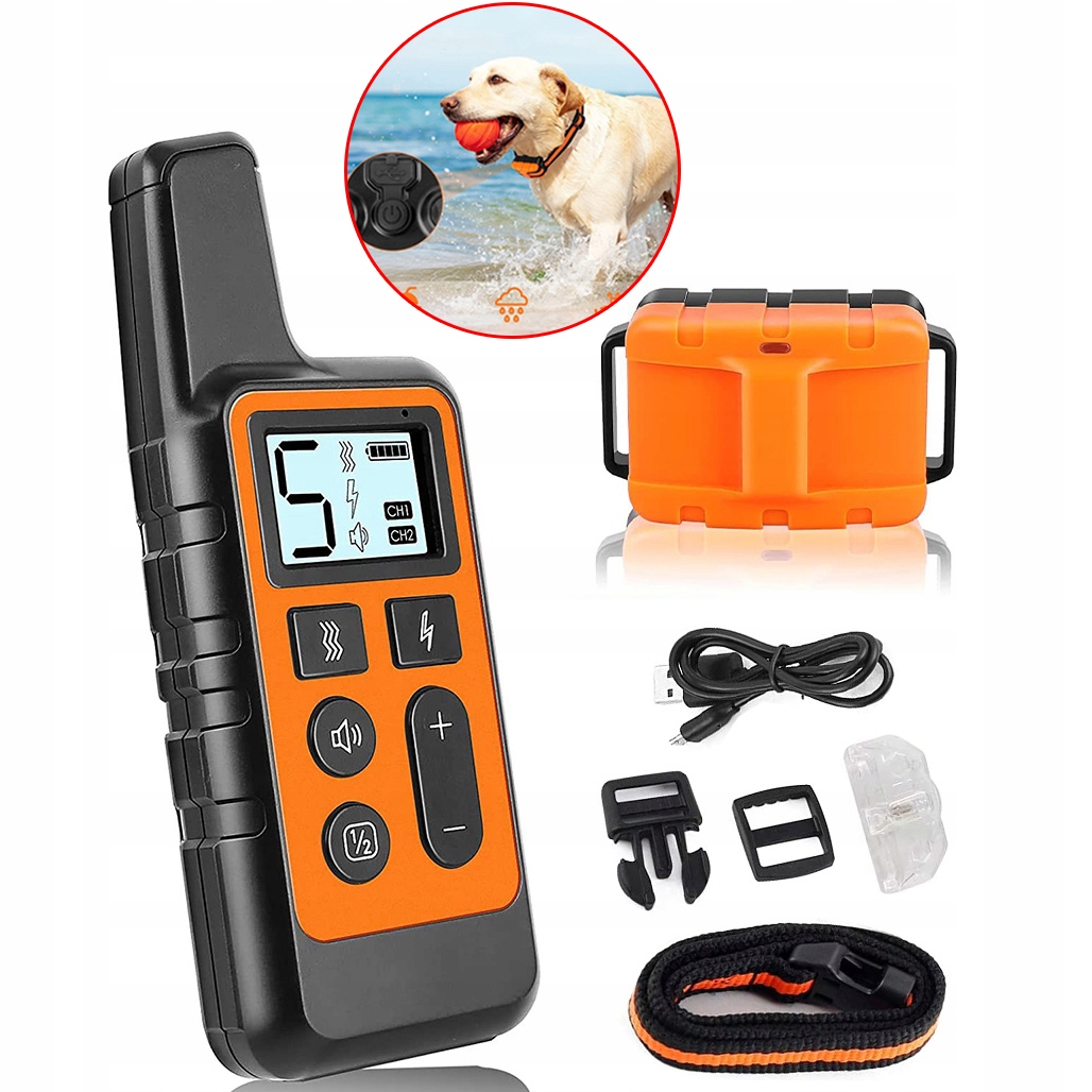 Levně Elektrický Výcvikový Obojek Pro Psa S Dálkovým Ovládáním, Voděodolný, Dosah 500 M