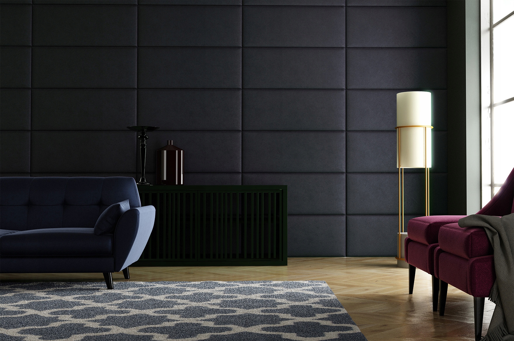 Panel Ścienny Tapicerowany 115x10 Kształt wzoru prostokąty