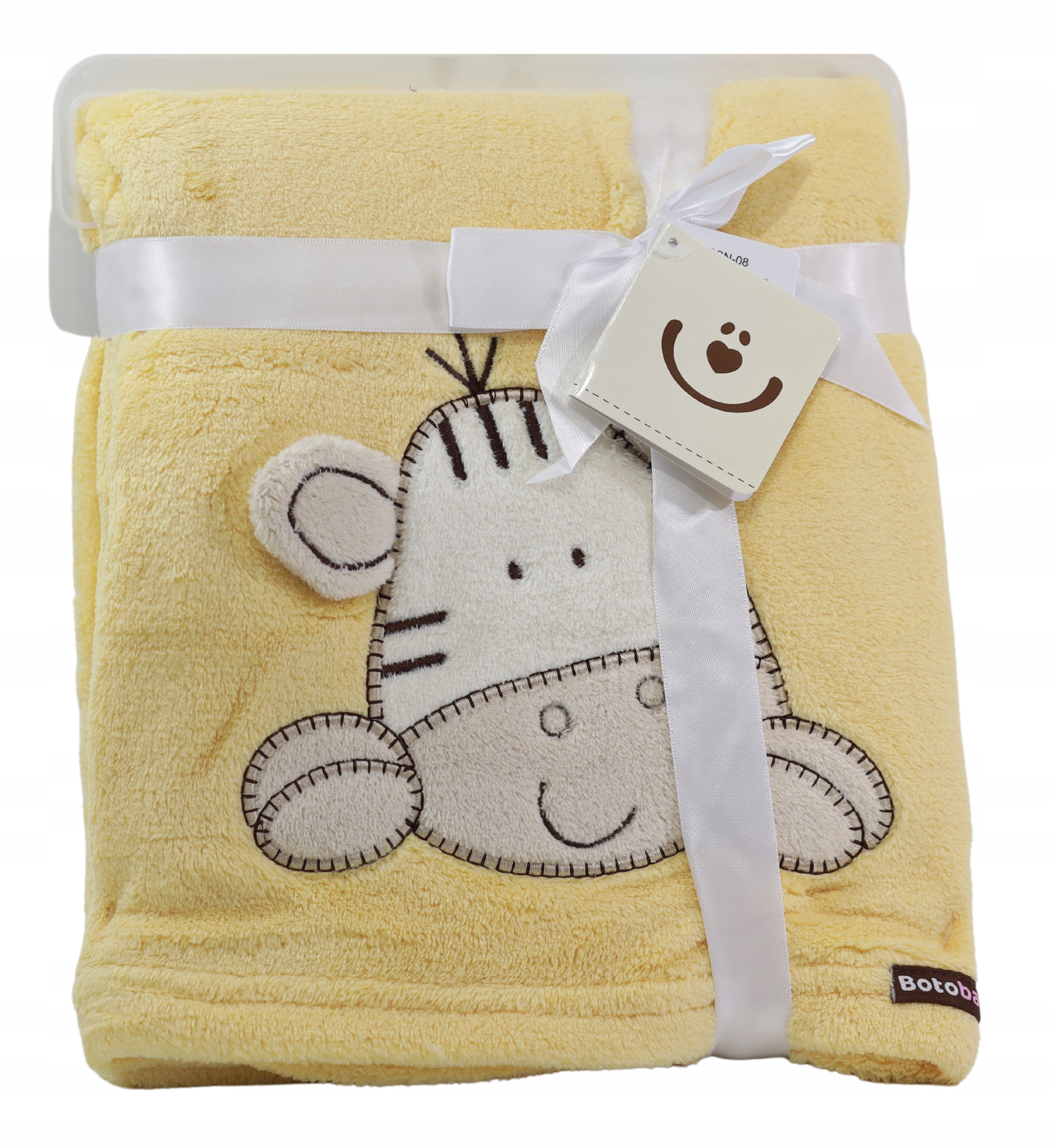 Kocyk z mikrofibry 76X102 cm - ŻÓŁTY Z ZEBRĄ --