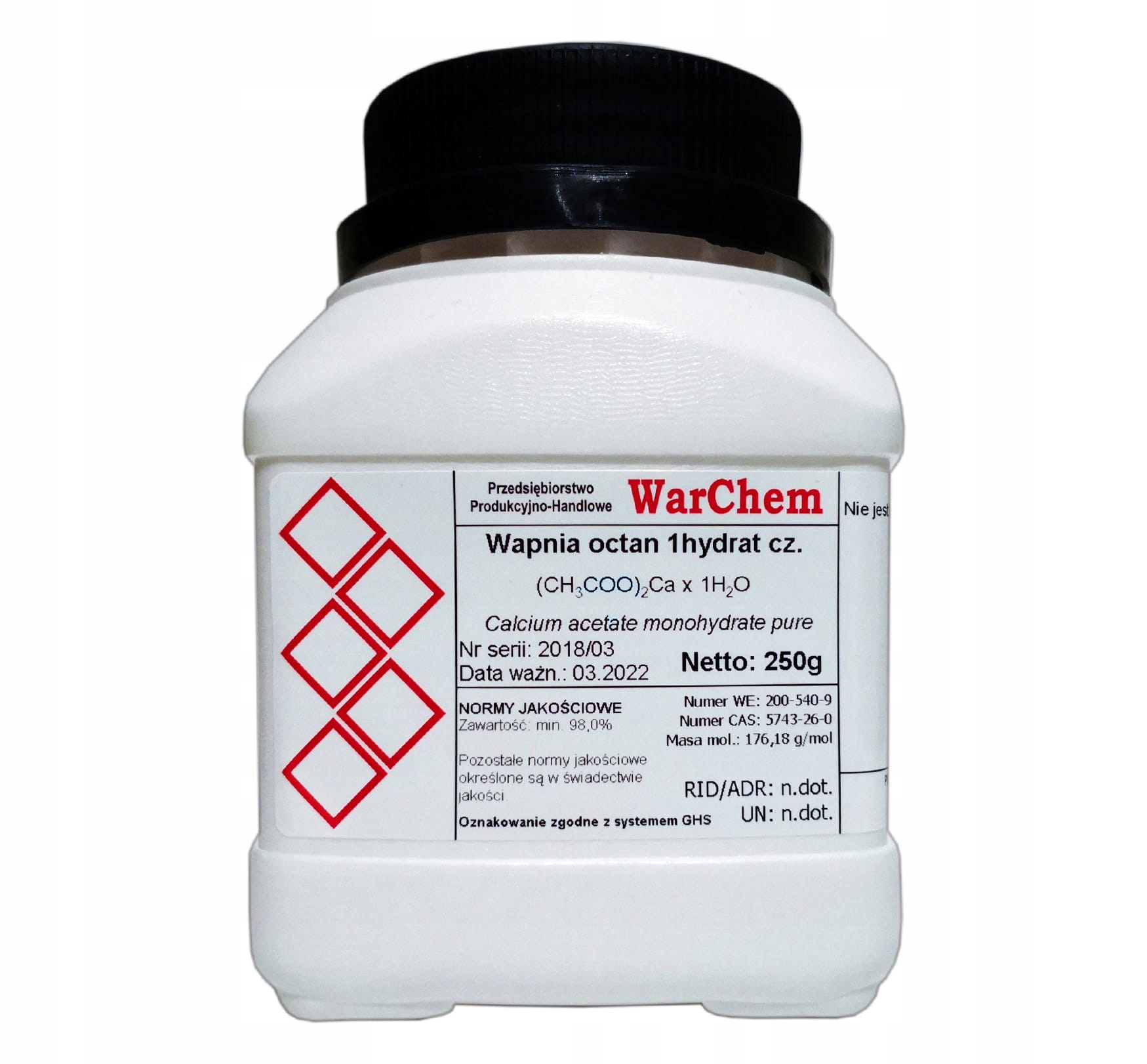 

Octan Wapnia 1hydrat czysty 250g Warchem