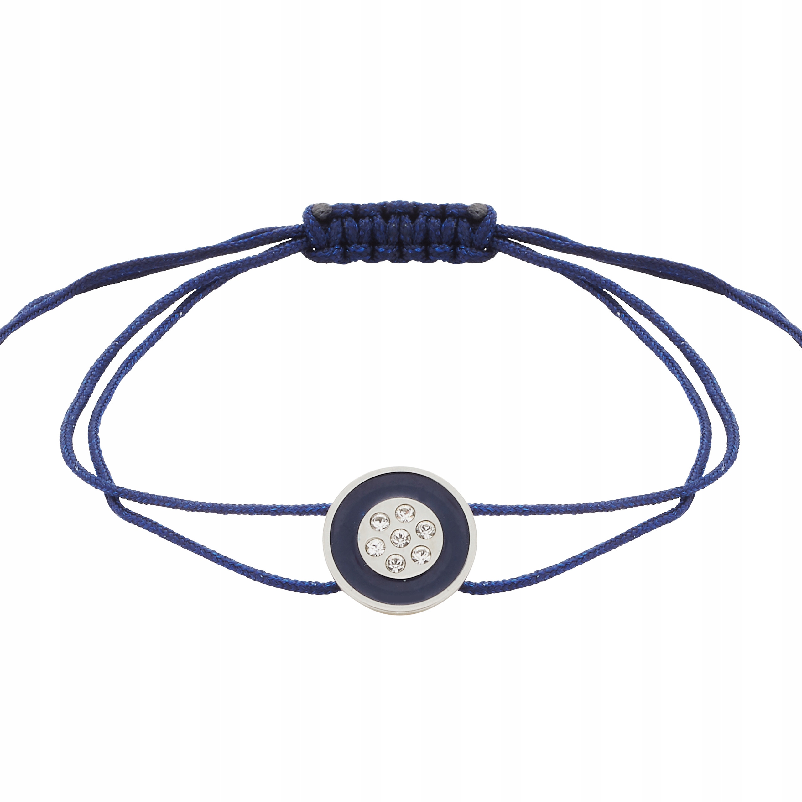 Magnetický náramek na provázku Modré kolečko Krystaly Regulovatelné