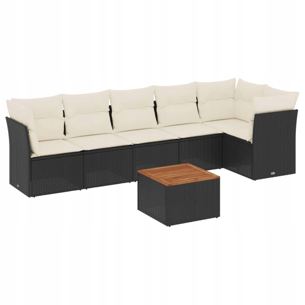 Set zahradního nábytku VidaXL plast vidaXL černý 7 el.