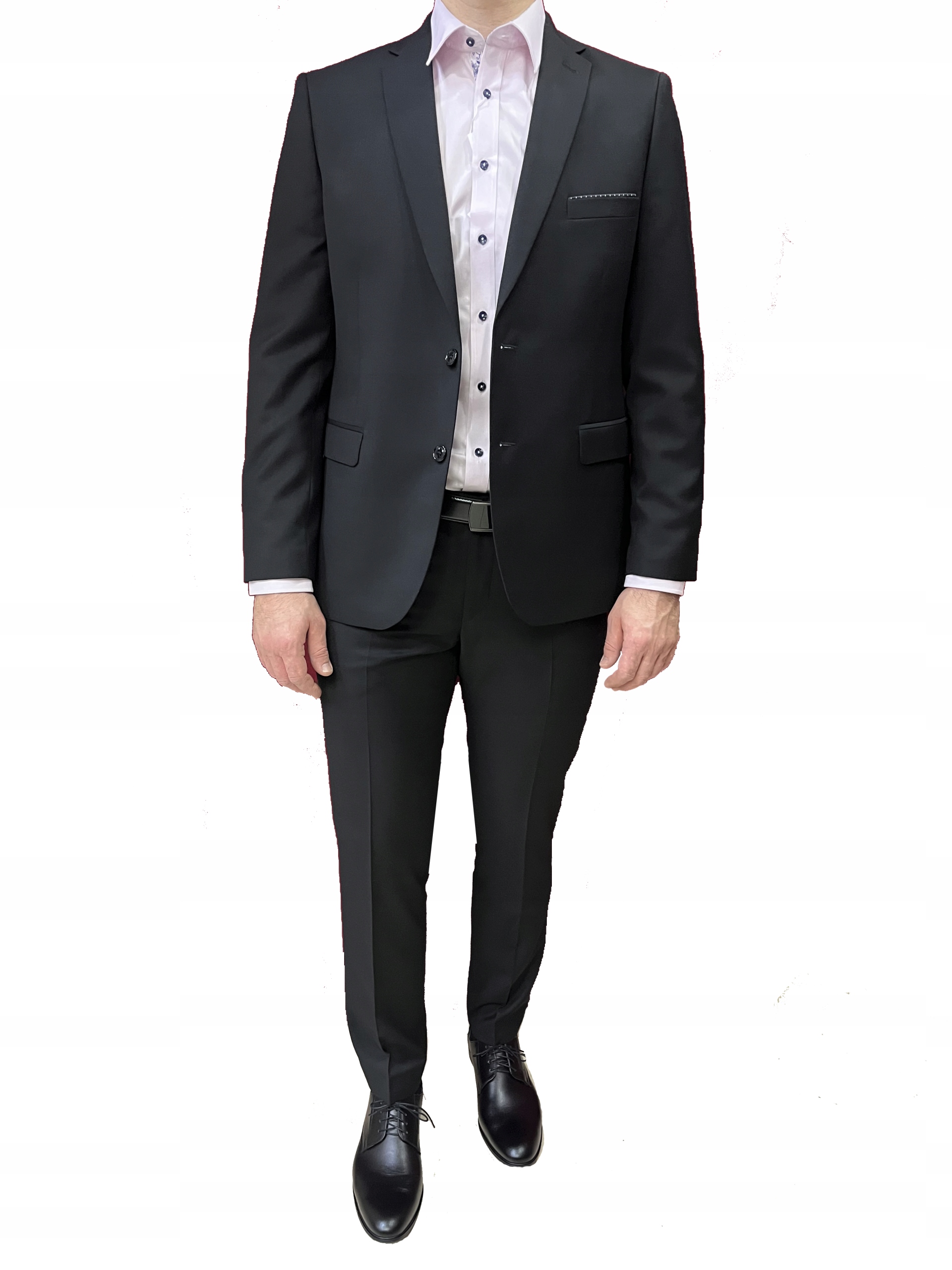 

Garnitur męski slim Czarny 182 CM /66 /120 pas