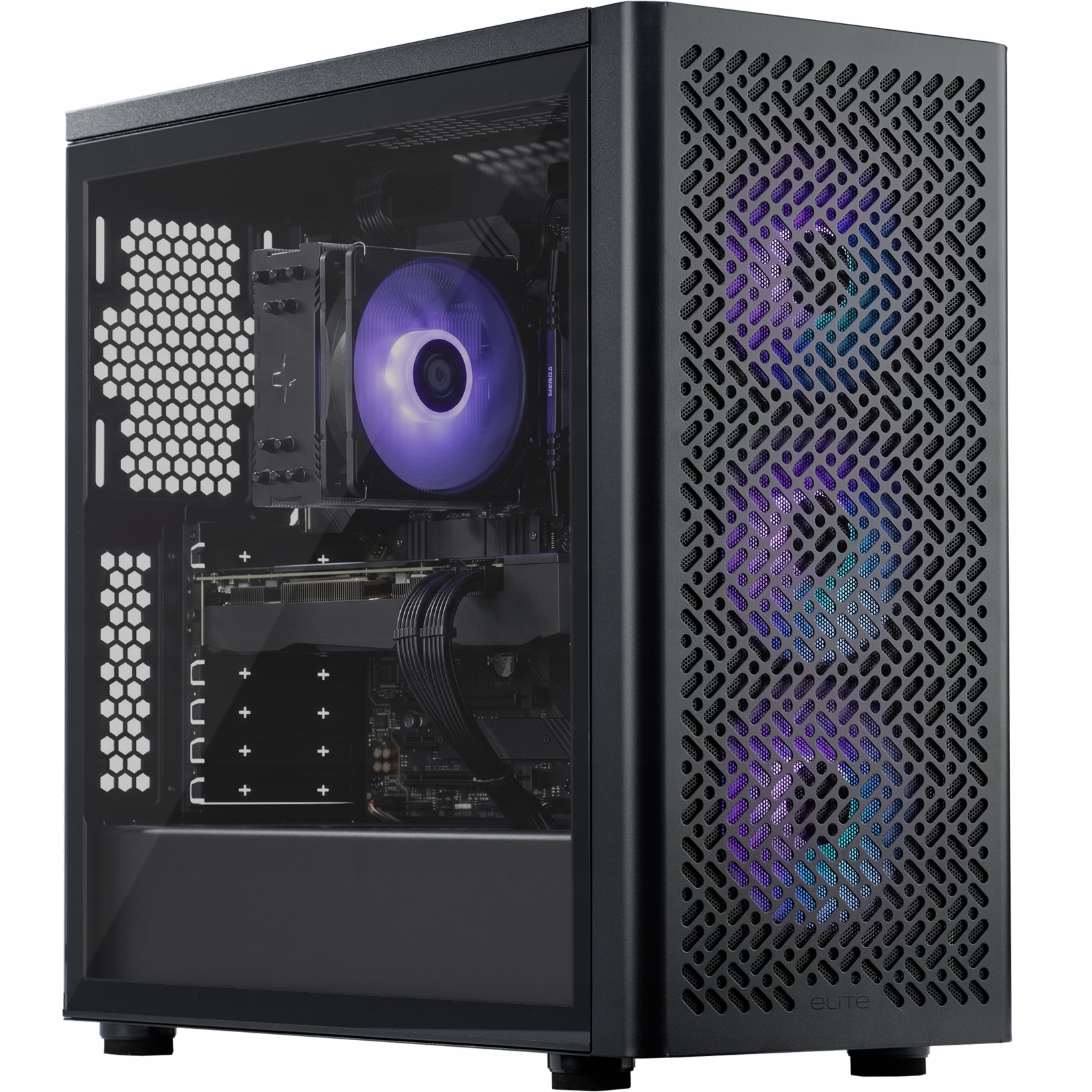 Puzdro pre Pc čierne herné ventilátory Argb, filter Usb-c E-atx