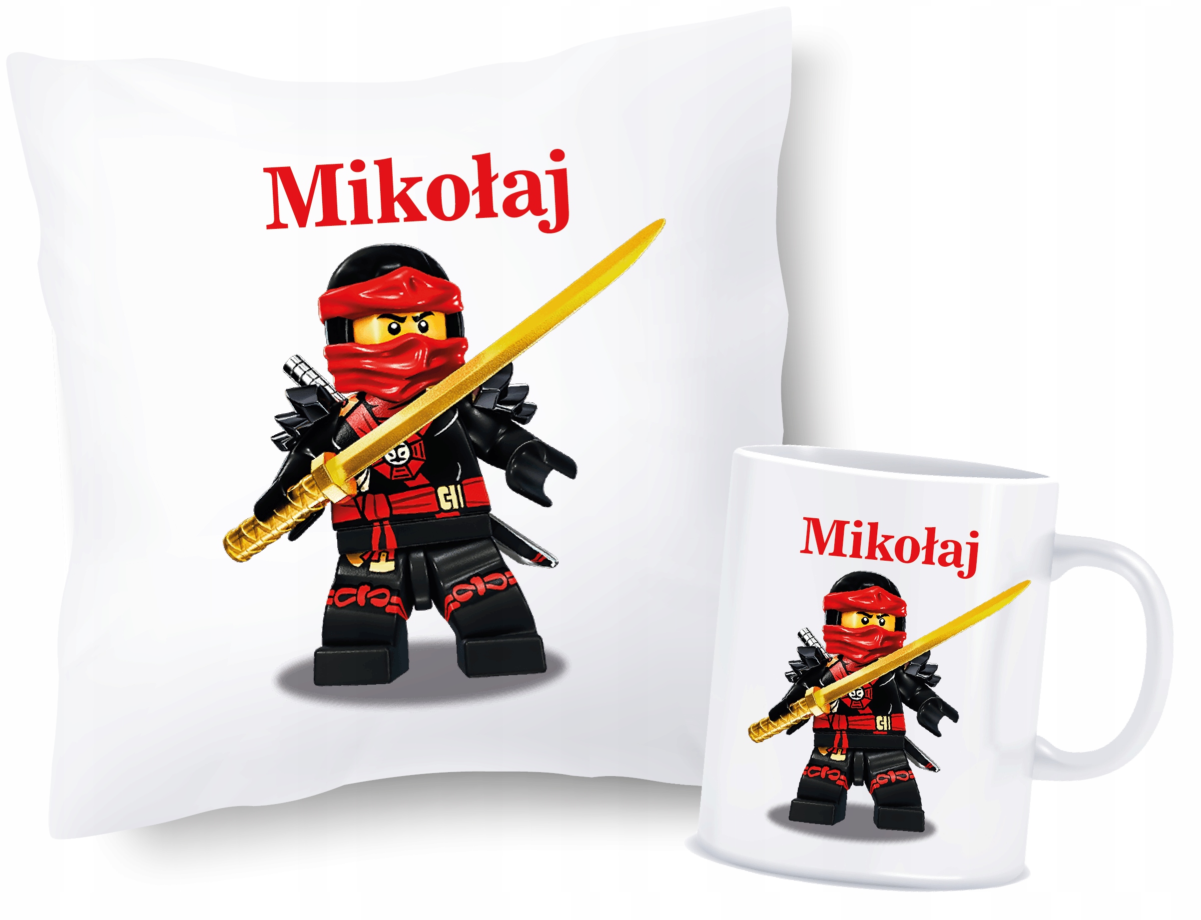 

Zestaw Poduszka Kubek Lego Ninjago Twoje Imię