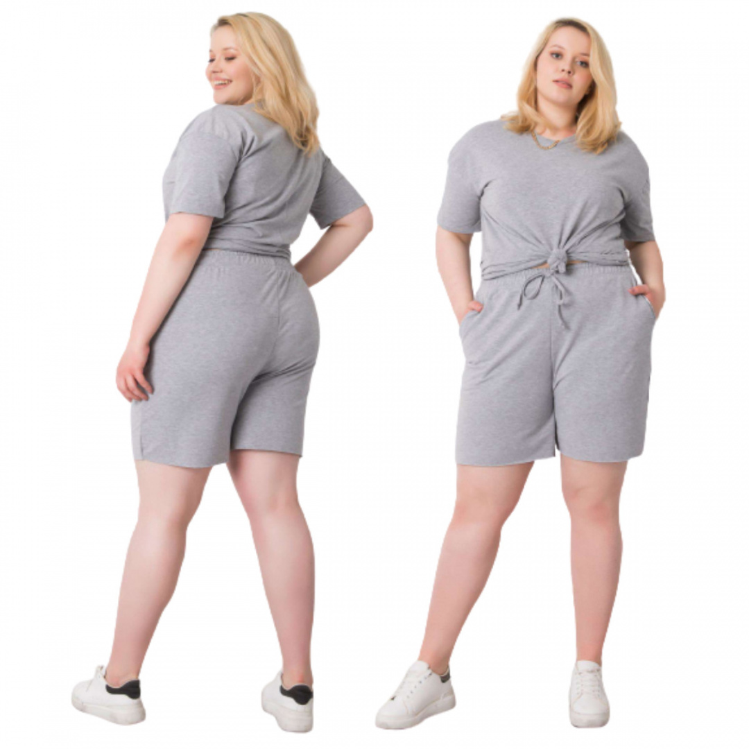 

Szorty Spodenki Damskie Dresowe plus size szare