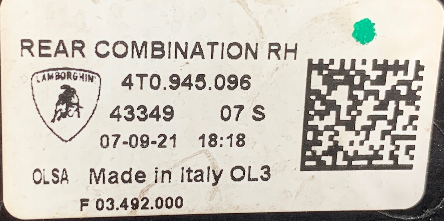A2 LAMBORGHINI HURACAN light right rear rear part EU 4T0945096