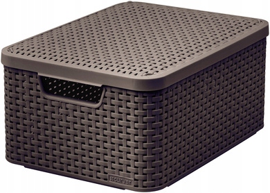 

Curver Koszyk Rattan Style M Z Pokrywą Brąz Ciemny
