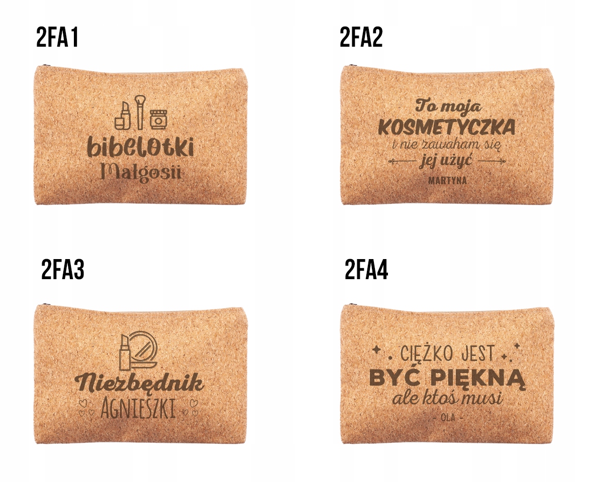 

Kosmetyczka z korka , grawer , logo firmy