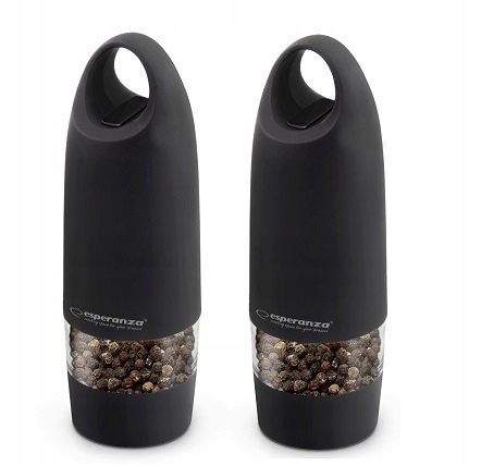 MŁYNEK DO PIEPRZU SOLI PRZYPRAW ELEKTRYCZNY ROZDRABNIACZ LED REGULACJA x2