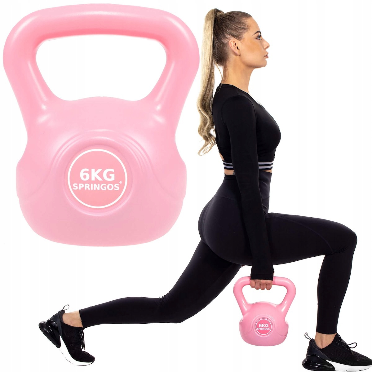 

Kettlebell Odważnik Hantla 6kg Kula Hantel Różowy