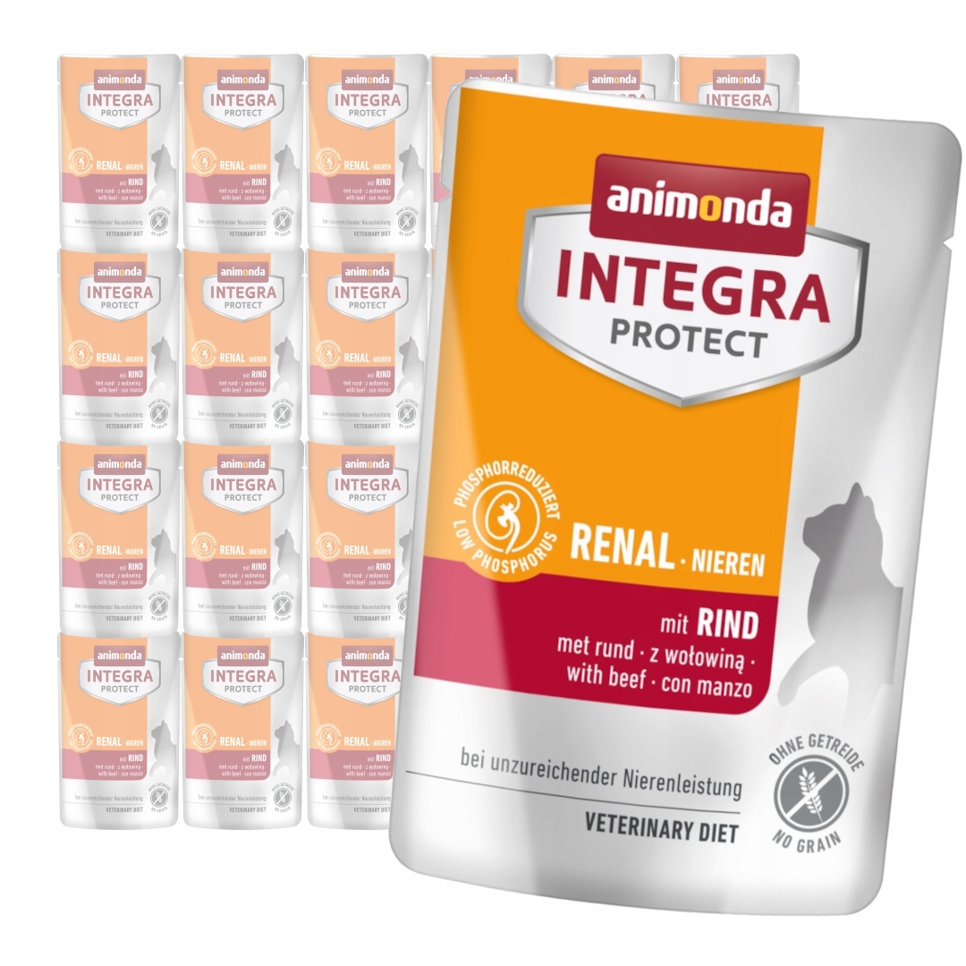 Levně Animonda Integra Protect Renal 24x85g Krmivo Pro Kočky s onemocněním ledvin s hovězím masem