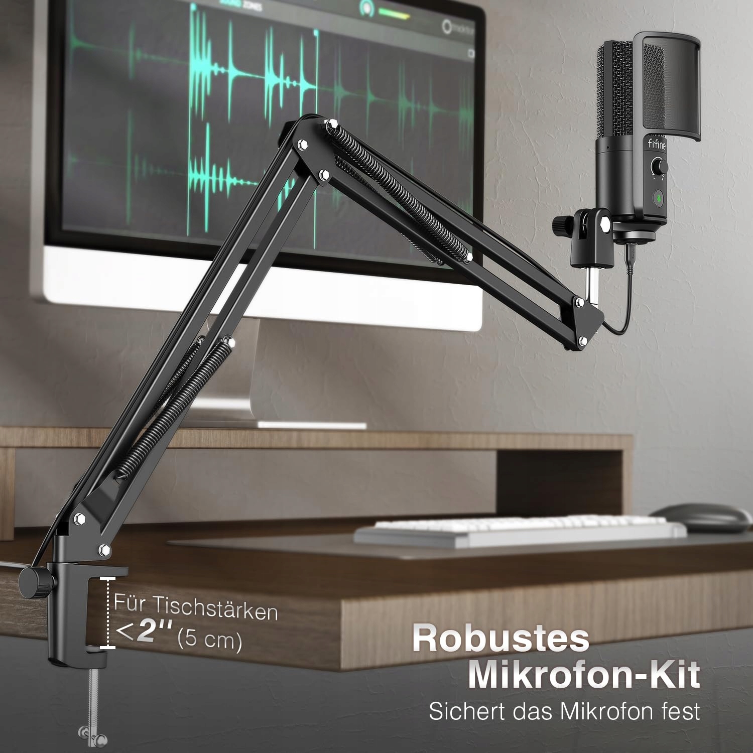FIFINE Zestaw Mikrofon USB z Przyciskiem Wyciszenia T669PRO1 — miniatura 5
