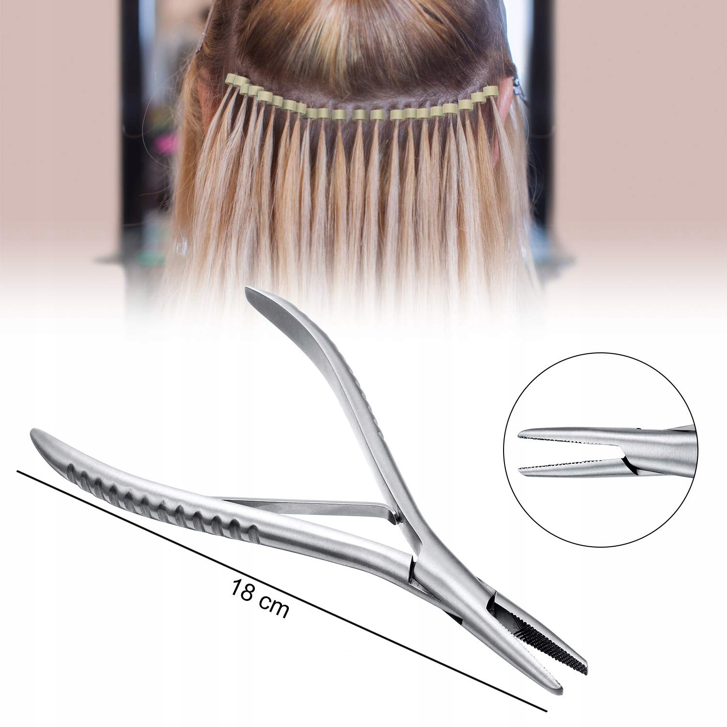 Cążki do przedłużania włosów metodą Micro-rings Kod producenta SZCZYPCE DO PRZEDŁUŻANIA WŁOSÓW