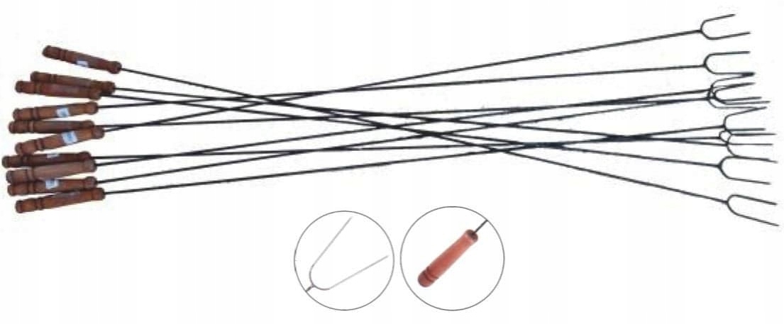 

Widełki Kijki Kije Do Ogniska Grilla 10 szt