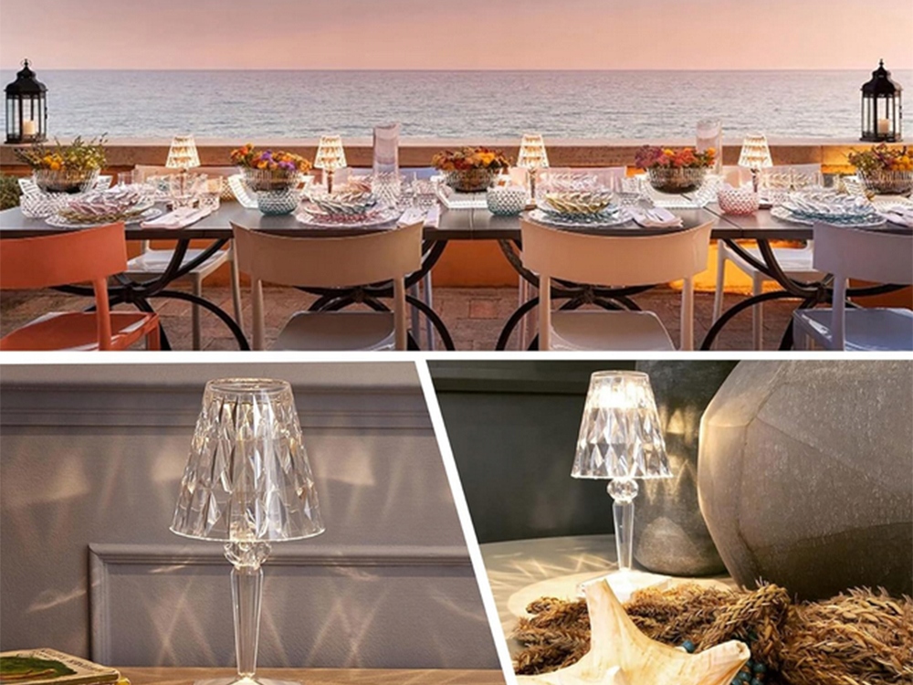 LAMPKA NOCNA STOŁOWA KRYSZTAŁ LED RGB USB PILOT Kod producenta 12304