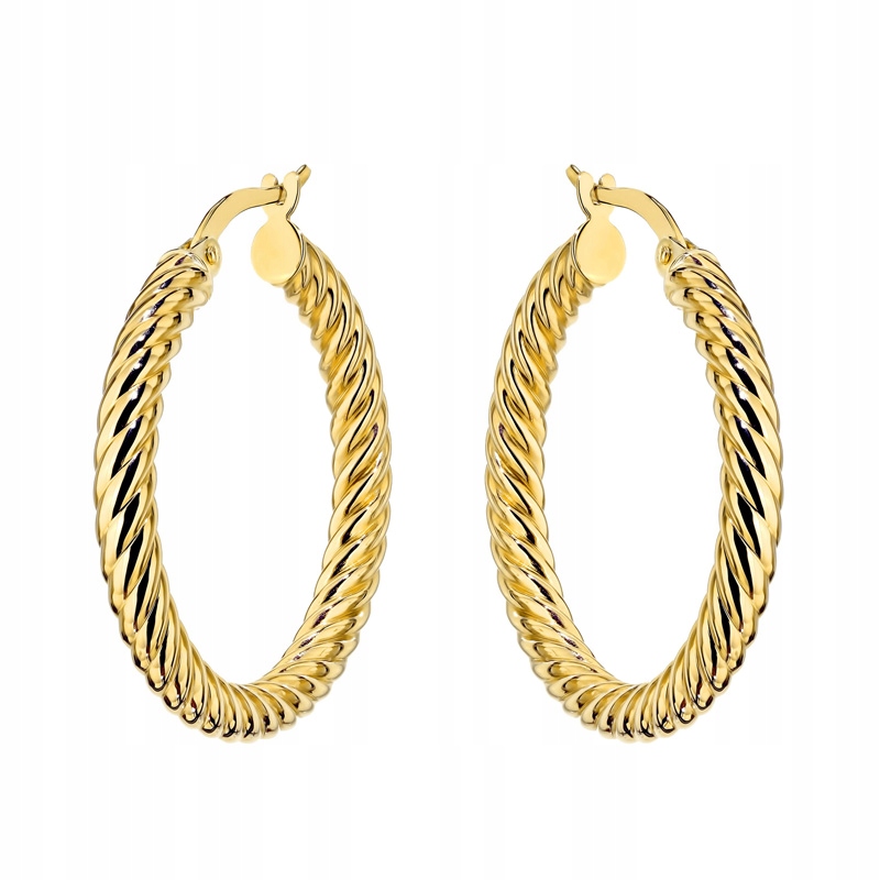 Zlaté Náušnice Dámské anglické pr. 585 Otočná kolečka Kolečka 26mm 14k