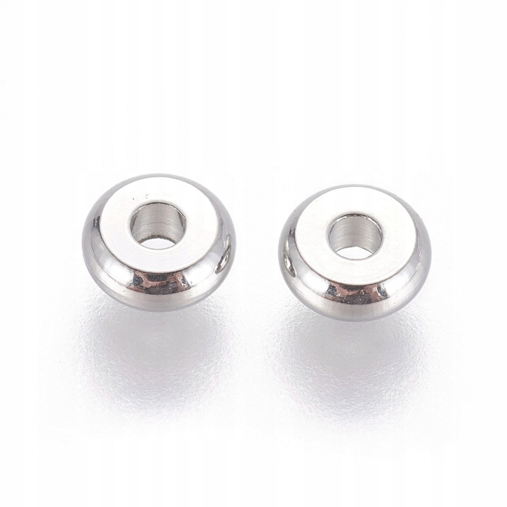 Koraliki Dystansowe, Stal Nierdzewna 304, Płaskie Okrągłe, 5x2mm, 100szt