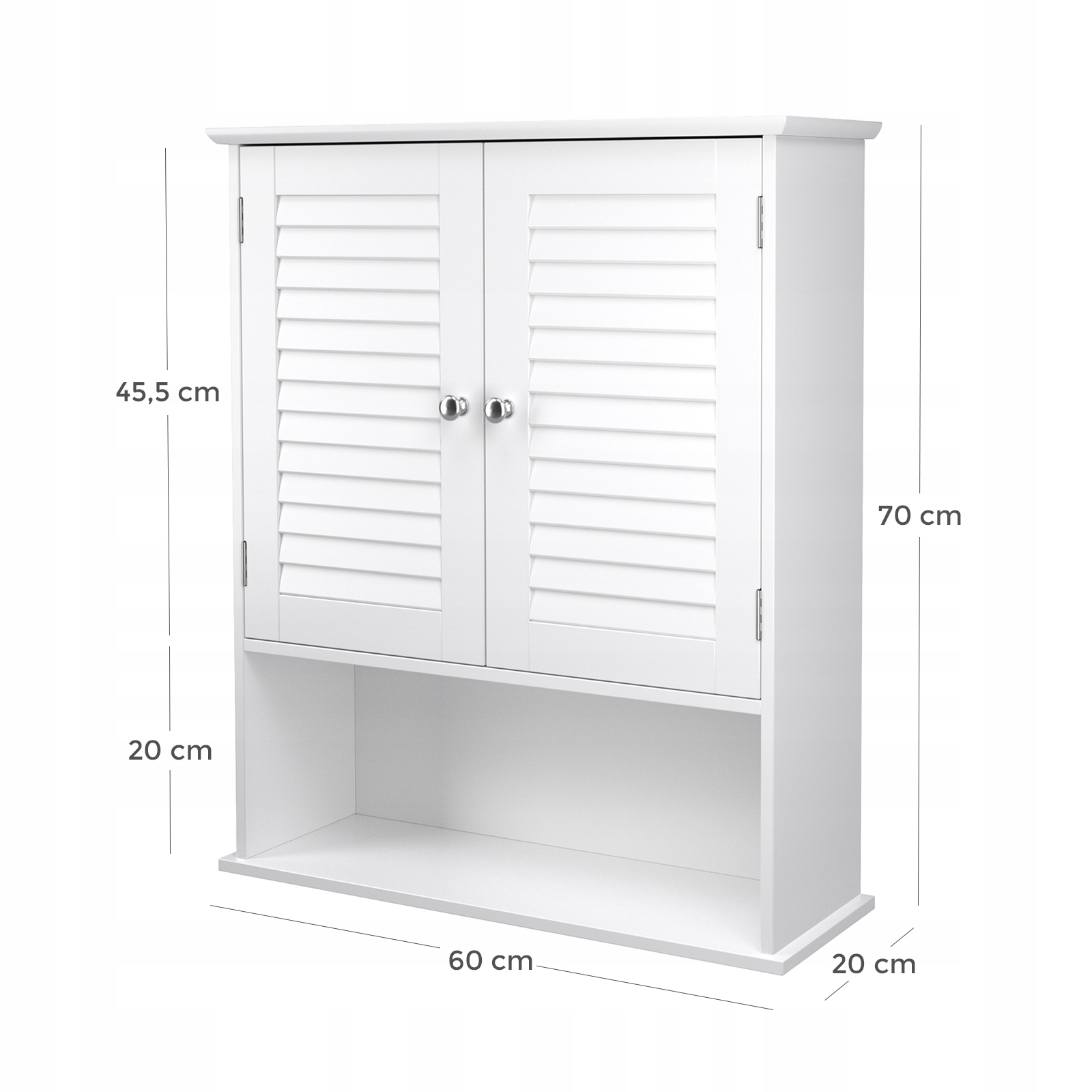 SZAFKA ŁAZIENKOWA ŚCIENNA BIAŁA 60CM PÓŁKA WISZĄCA Kod producenta BBC27WT