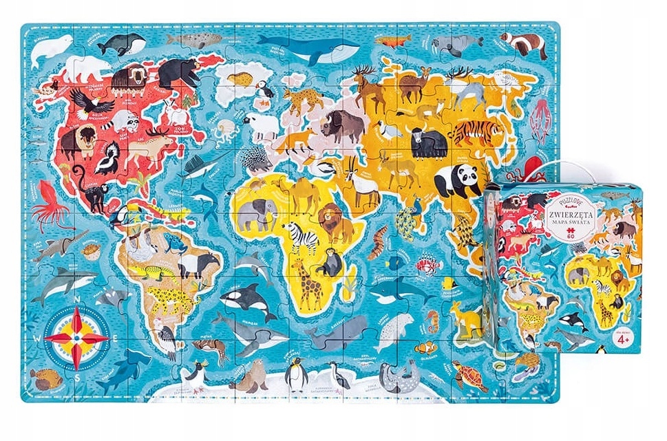 

Czuczu Puzzle Puzzlove Zwierzęta Mapa Świata 4+