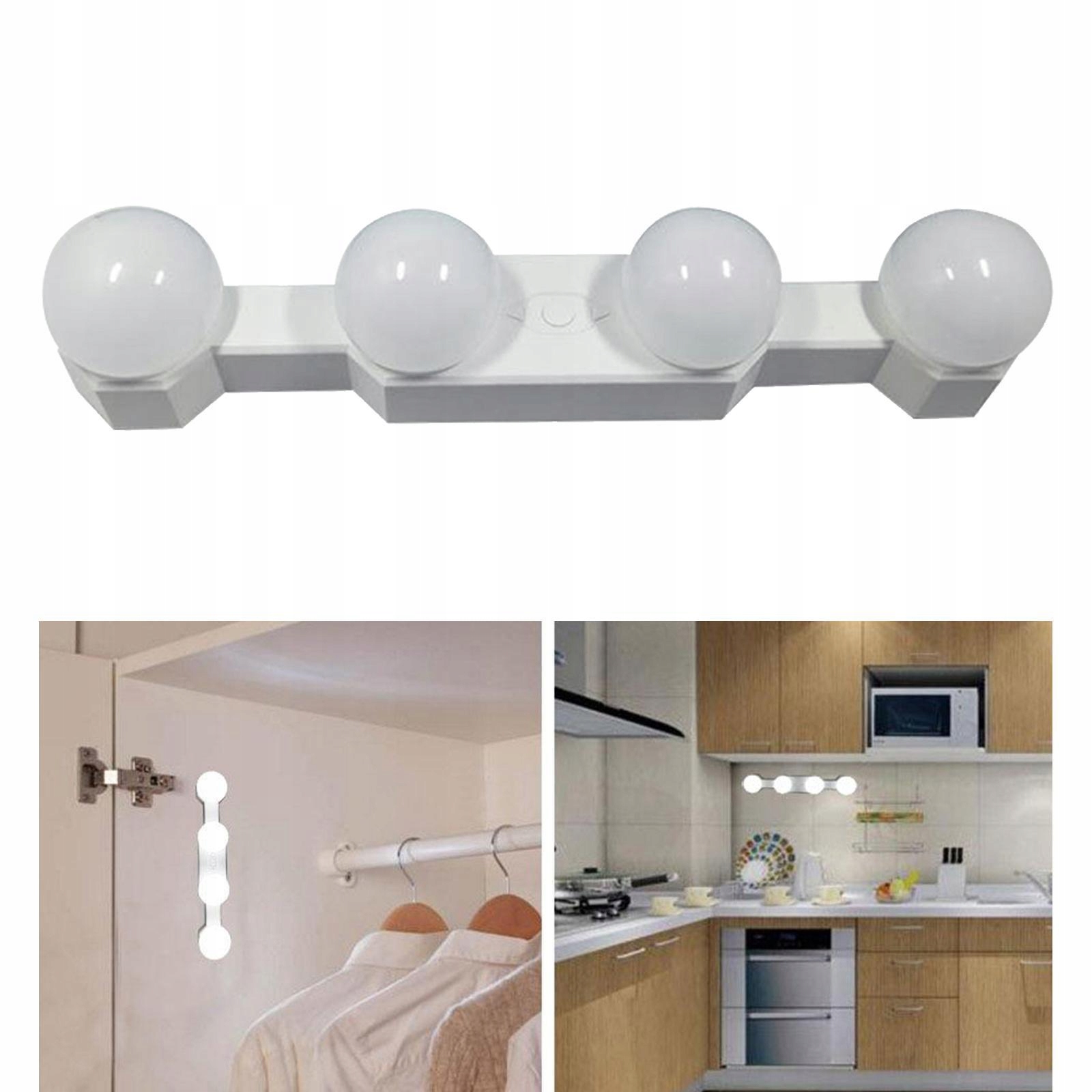 4x przenośne lampki do makijażu LED, bezprzewodowe Rodzaj inny