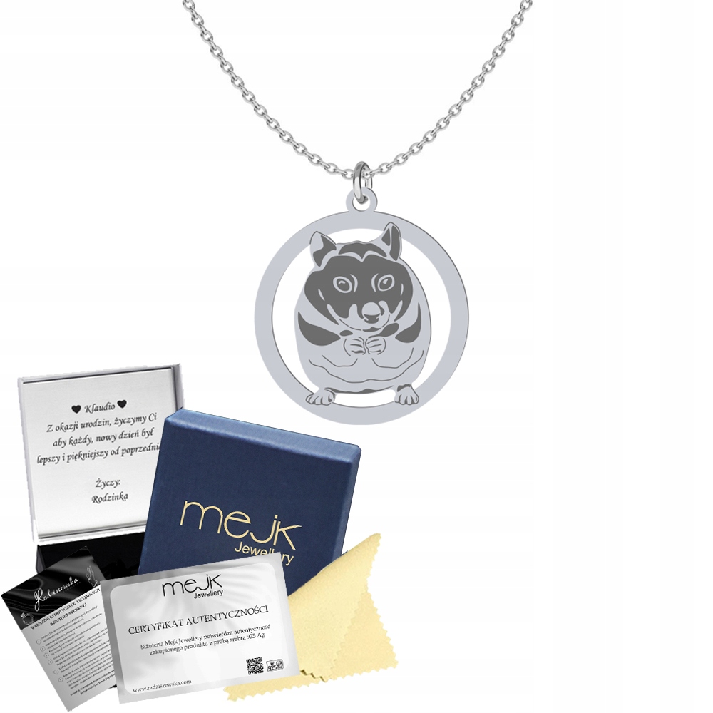 Stříbrný náhrdelník Křeček Řetízek 925 Dárek Šperky Gravírování Dedikace