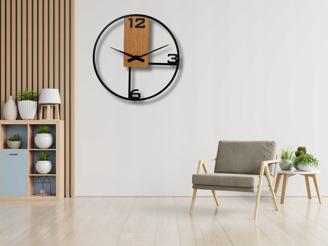 NOWOCZESNY ZEGAR ŚCIENNY AŻUROWY 50 cm DRAGON INTERIORS Szerokość całkowita 50 cm