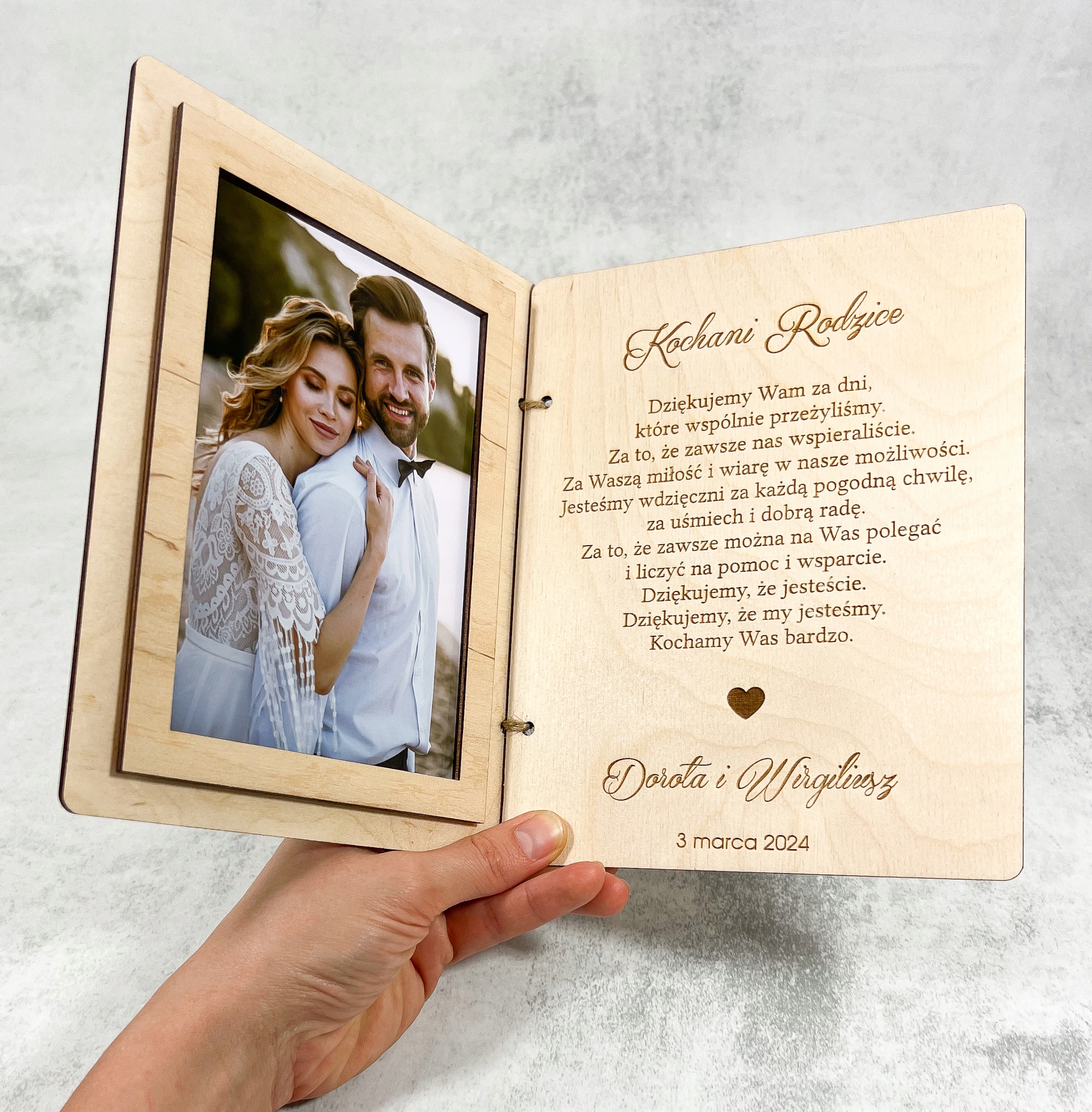 PODZIĘKOWANIE DLA RODZICÓW MAMY TATY ŚLUB RAMKA KARTKA Marka bez marki