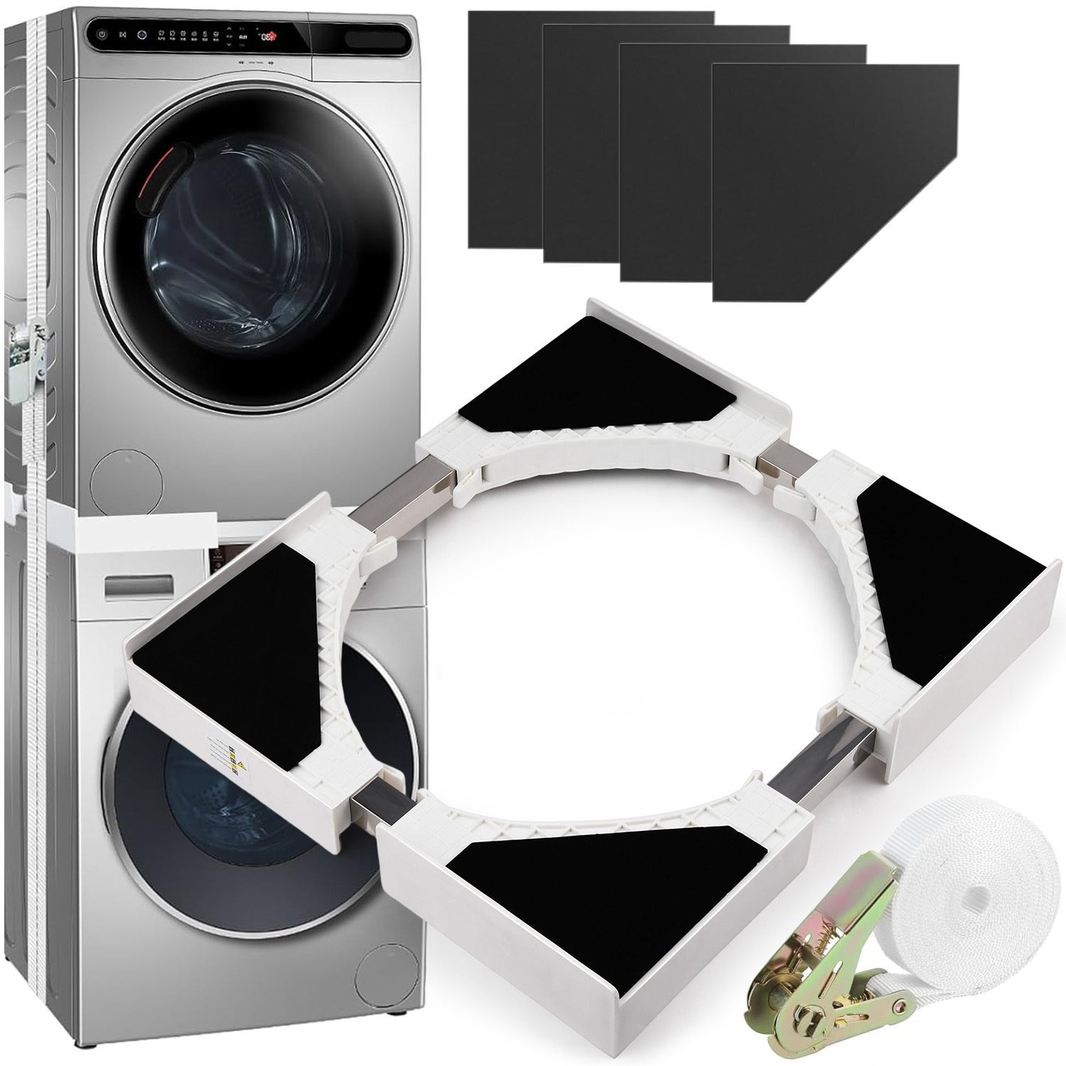 Uniwersalny Łącznik Pralki I Suszarki Z Ochroną Przed Przesuwaniem 46-66CM