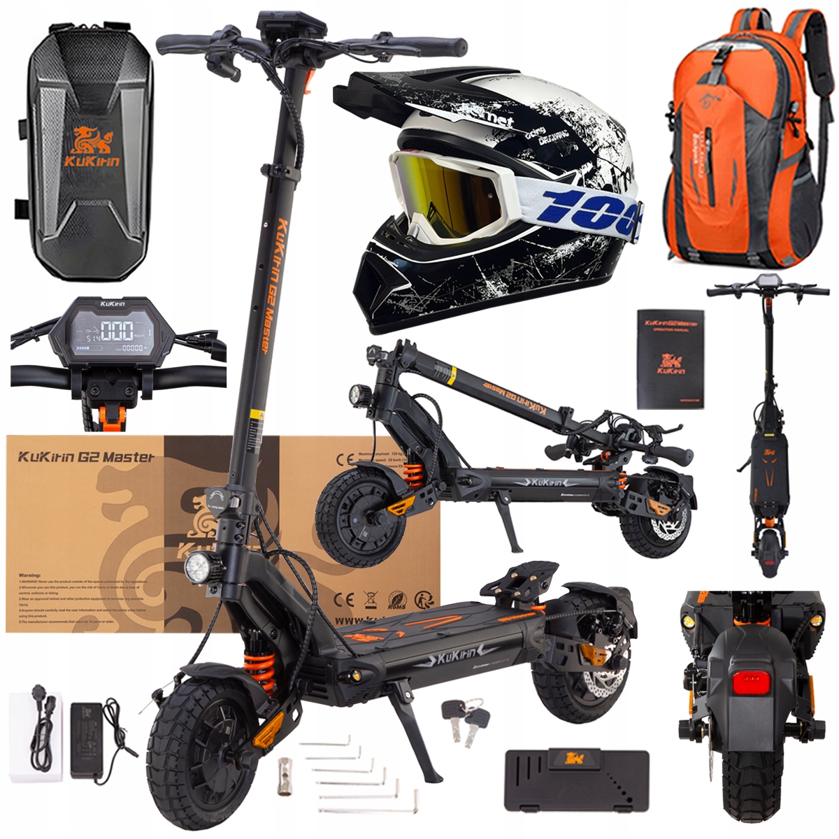 Kukirin G2 Master elektrické vozidlo 2000W 52V 20.8AH 70KM 60KM/H +Dárek