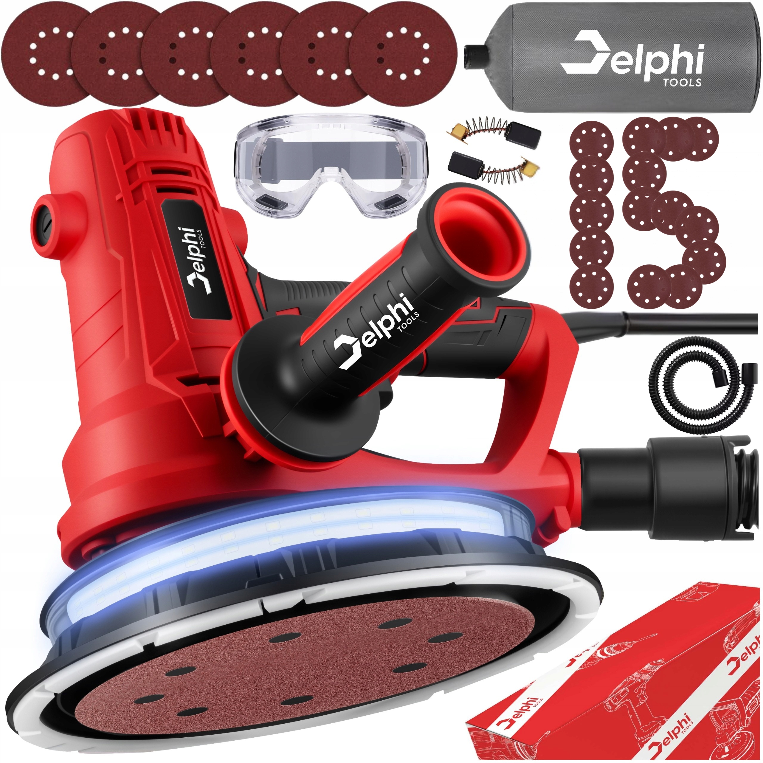 Bruska Na Sádrokarton, Stěny, Omítky, Desky, Stropy, S Led Osvětlením, Sáček, 180