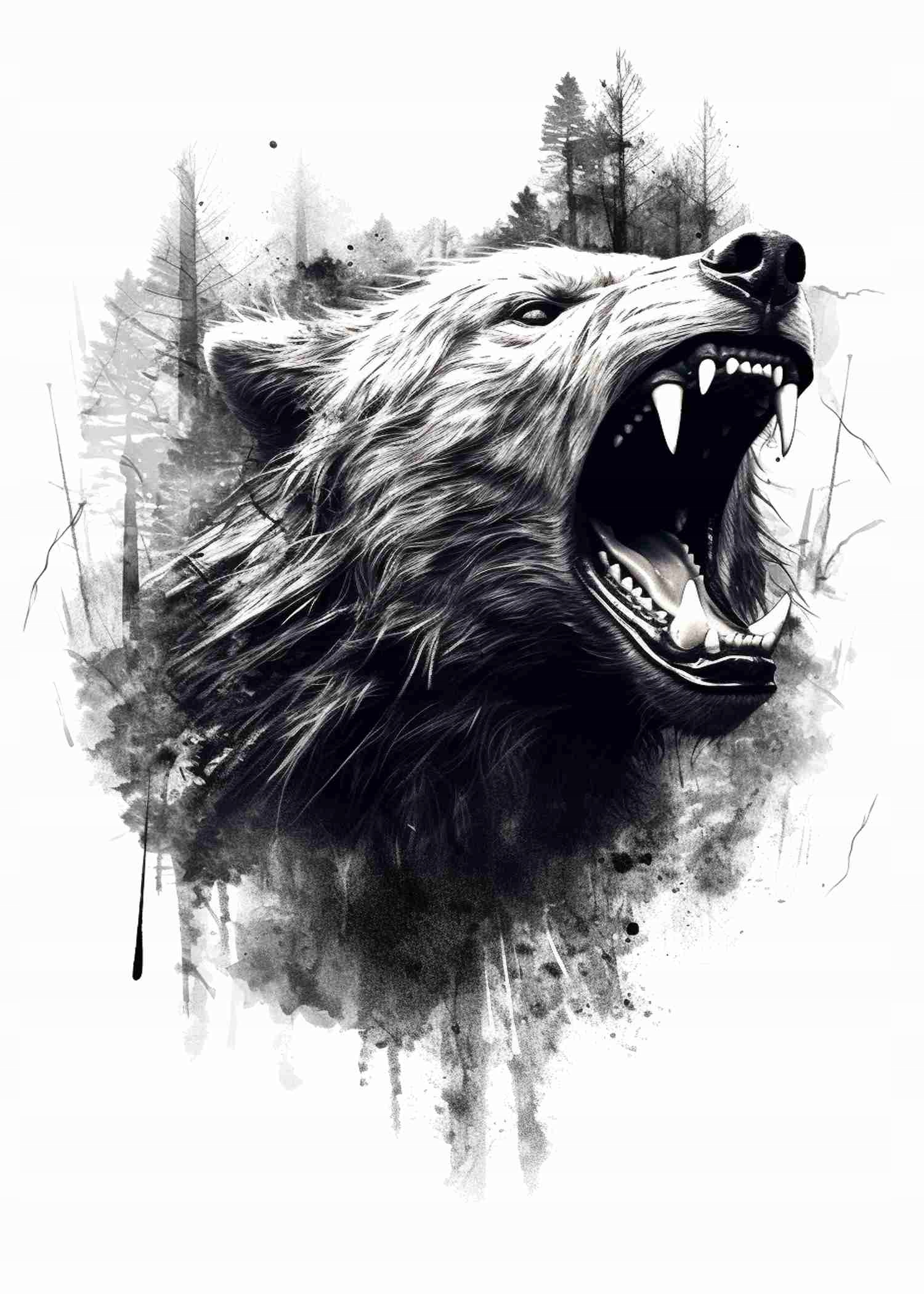 TATUAZ ZMYWALNY TYMCZASOWY WILK LAS TATUAŻ RAMIĘ PLECY KLATKĘ NIEDZWIEDZ Marka inny