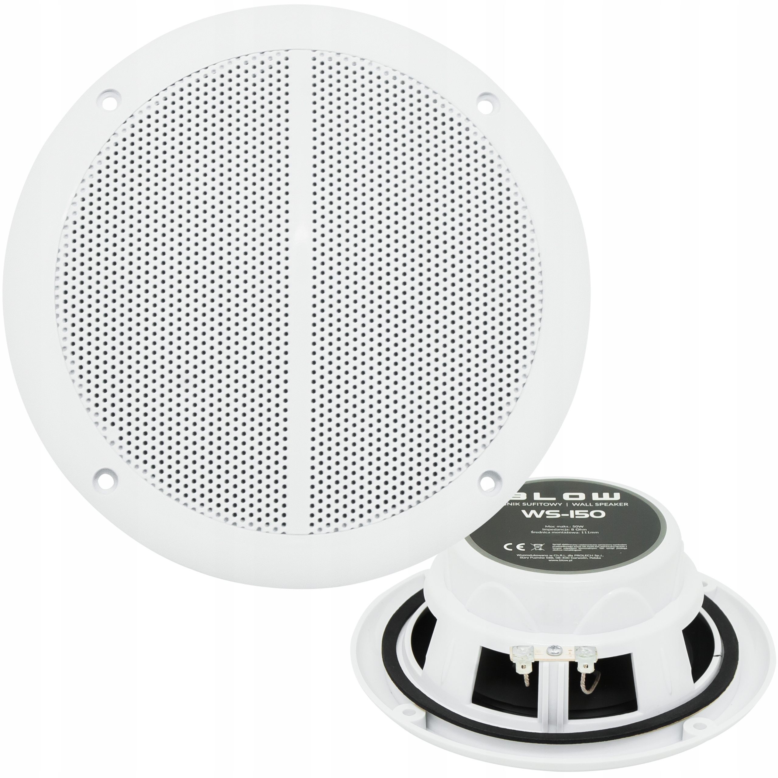 GŁOŚNIK SUFITOWY DWUDROŻNY 135MM 13,5CM 50W DO DOMU BIURA LOKALU KUCHNIA