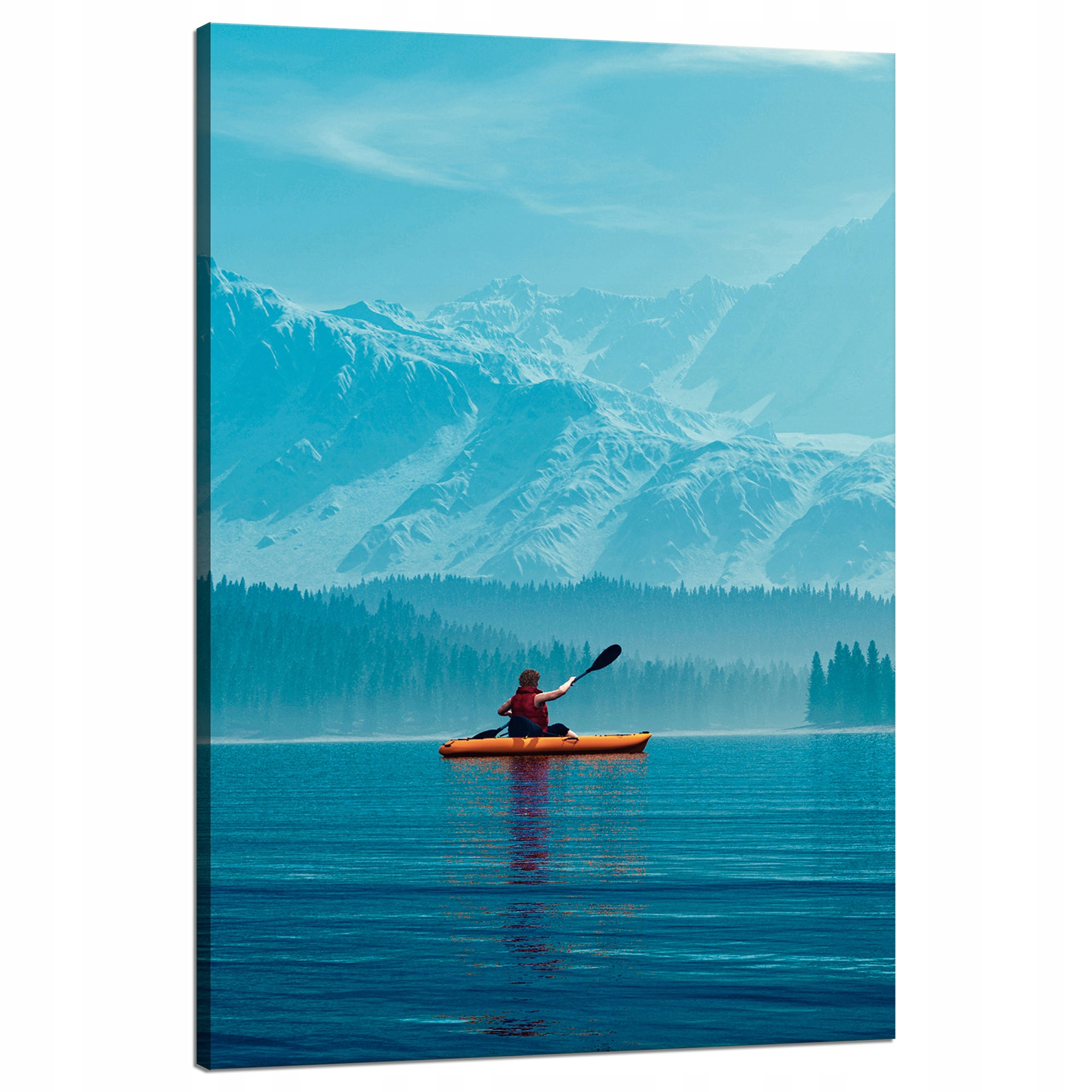Obraz na plátně Muž na Kajaku Hory Voda Příroda 80x120 cm