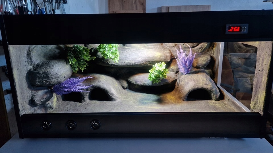 Pouštní Terárium Pro Gekona Gekonů 100x40x40 S Aranžováním Na Zakázku