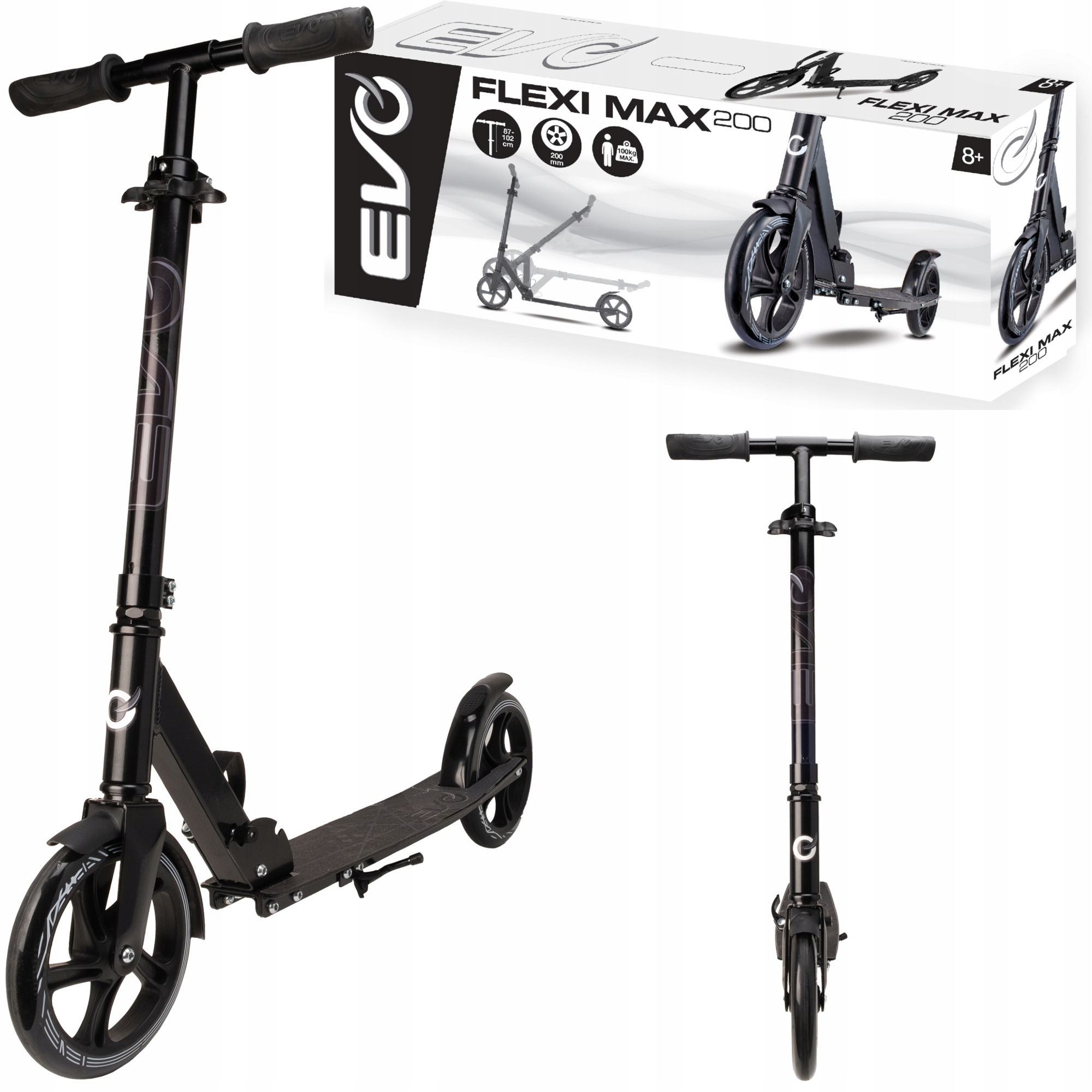 Evo Dvoukolová Městská Koloběžka Flexi Max 200 S Patkou A Páskem 8+