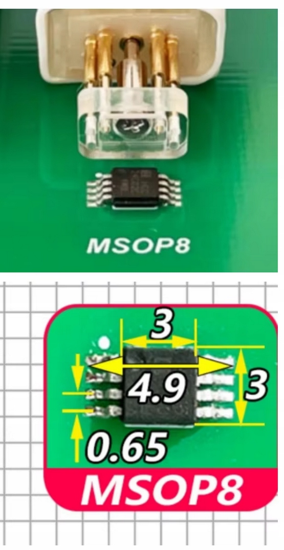 Sonda pomiarowa (klips) MSOP8 (R=0,65mm) z przewodem i adapterem Model MSOP8 R=0,65mm